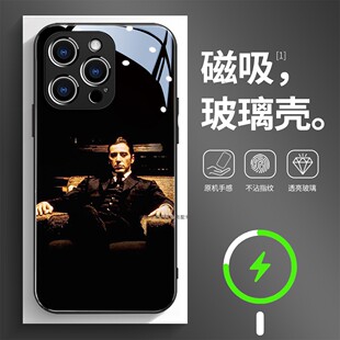 FATHER1 教父电影GOD 磁吸玻璃手机壳适用苹果17iPhone16plus14Pro15Max13Pro12