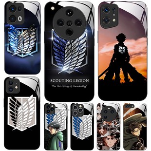 玻璃手机壳适用OPPO FINDX8 PRO X7X6X5X3RENO13RPO12 11K12K11K10 进击的巨人翅膀