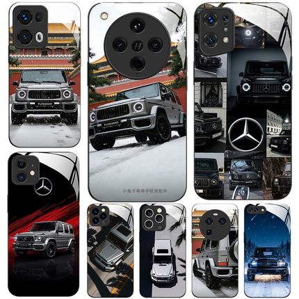 玻璃手机壳适用OPPO FINDX8 PRO X7X6X5X3RENO13RPO12 11K12K11K10  奔驰大G63