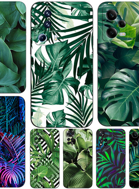 硅胶软手机壳适用红米NOTE13K70K50K6012turbo11PROPLUS+K70K60K50至尊K40K40SK30iUltra5G 夏天绿叶植物