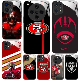 玻璃手机壳适用OPPO FINDX8 PRO X7X6X5X3RENO13RPO12 11K12K11K10  旧金山49人突袭者橄榄球