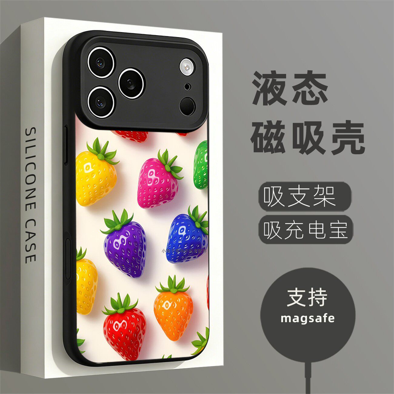 磁吸硅胶壳适用苹果个性潮流
