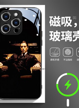 磁吸玻璃手机壳适用苹果17iPhone16plus14Pro15Max13Pro12 11 教父god father电影