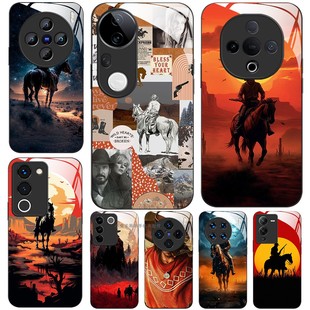 Y100X70X80X90X100X200 Y200 西部牛仔欧美 Y300 玻璃手机壳适用VIVO