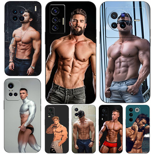 X90 S12 S16 硅胶软手机壳适用VIVO X80 Y74S X70 S15 X60 S9E 肌肉男健美身 Y76S S7T S10