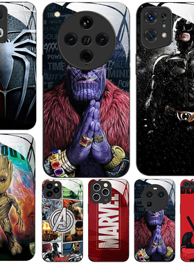 玻璃手机壳适用OPPO FINDX8 PRO X7X6X5X3RENO13RPO12 11K12K11K10  漫威蜘蛛侠复仇者联盟