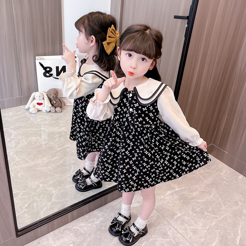 现货宝宝春装碎花连衣裙小儿童童春款洋气公主裙子1春秋款2潮岁4