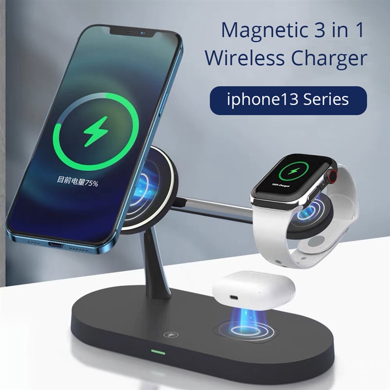 Fivetech Magnetic 3 in 1 Wireless Charging Station for iPhon