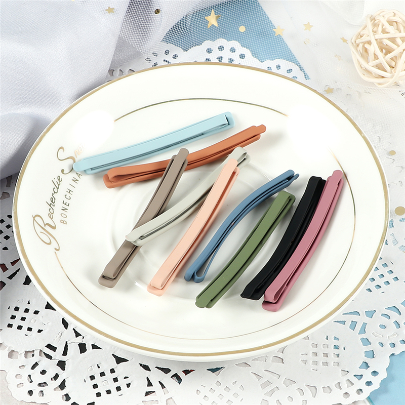 5Pcs/Set Candy Colors Hair Clips For Girls Women Simple Basi