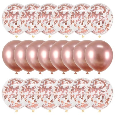 20Pcs Rose Gold Balloon Set Confetti Metallic Balloons Birth