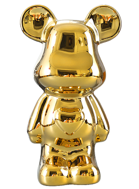 暴力熊摆件高档客厅轻奢风电视柜酒柜卡通爱心熊网红儿童房装饰品