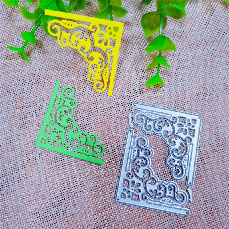 Corner Dies Cut Metal Stencil Template for DIY Embossing Pa