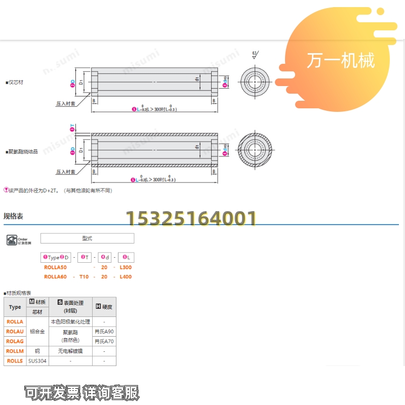 配管滚轮 直柱型 ROLLA ROLAU ROLAG ROLLM ROLLS30 40 50 60 80