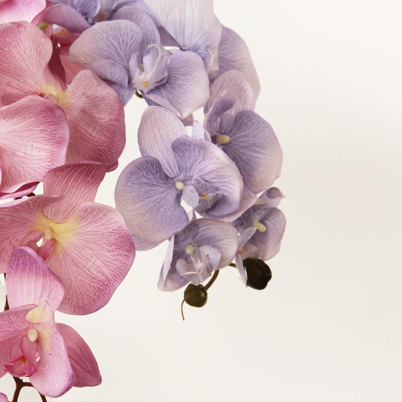 以法莲欧式仿真花中式油画淡紫色蝴蝶兰花客厅样板房装饰花假花图片