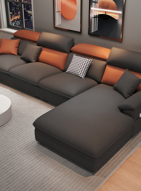 贵妃沙发佛山简约现代客厅2025新款大小户型真皮可调节科技布沙发