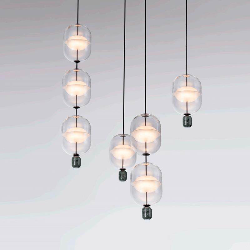 北欧创意个性设计师餐厅装饰吊灯后现代展厅吧台卧室床头玻璃吊灯