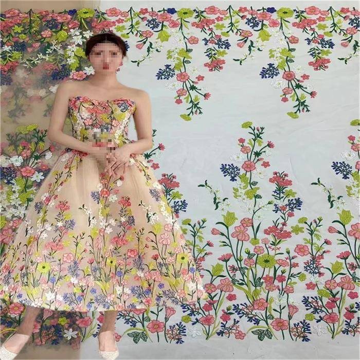 窗帘布料布头法式刺绣蕾丝晚宴窗帘娃衣布料面料手工di