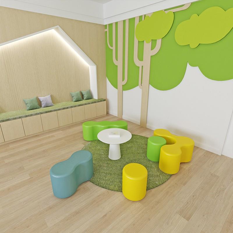 培训机构学校早教幼儿园家长休息活动中心创意异形卡通沙发凳组合