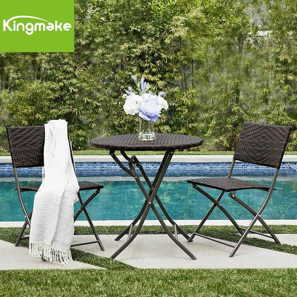 北欧户外桌椅套装折叠户外编藤休闲桌椅茶几藤椅阳台