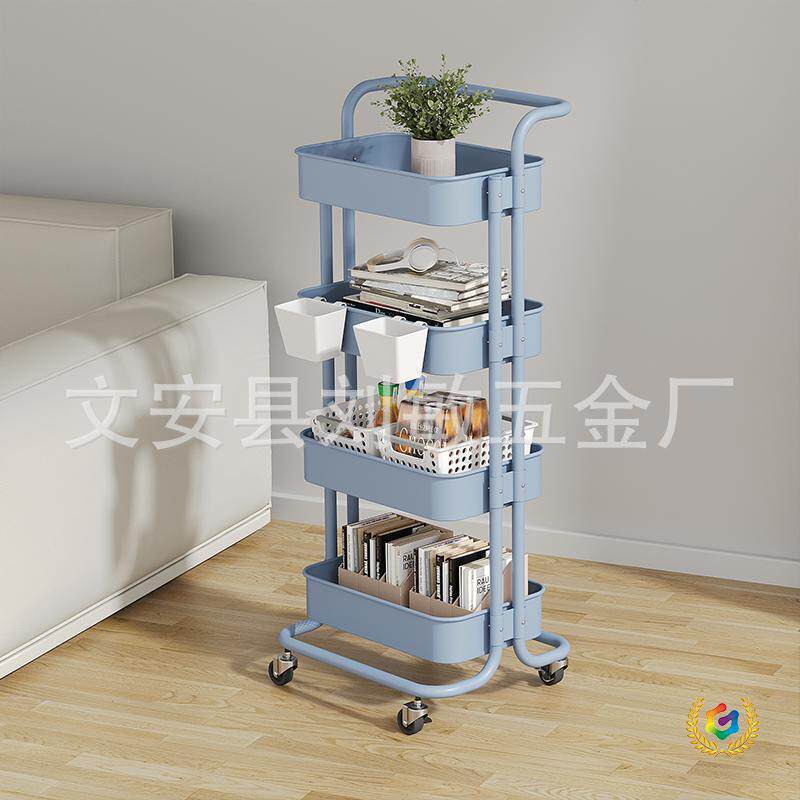 ?可移动小推车置物架卧室客厅储物架批发家用厨房收纳架蔬菜调料