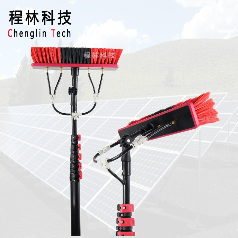 1批发跨境伸缩杆洗车通水刷带刮水器加长可喷水清洗高处窗户玻璃