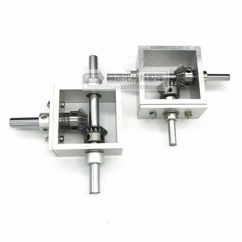 90度直角传动换向齿轮箱小型伞齿轮转角器1比1机械模组双出轴
