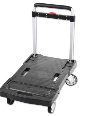 折叠平板车手推车货搬运车静音家用轻便四轮小推车拉货拖车推货车