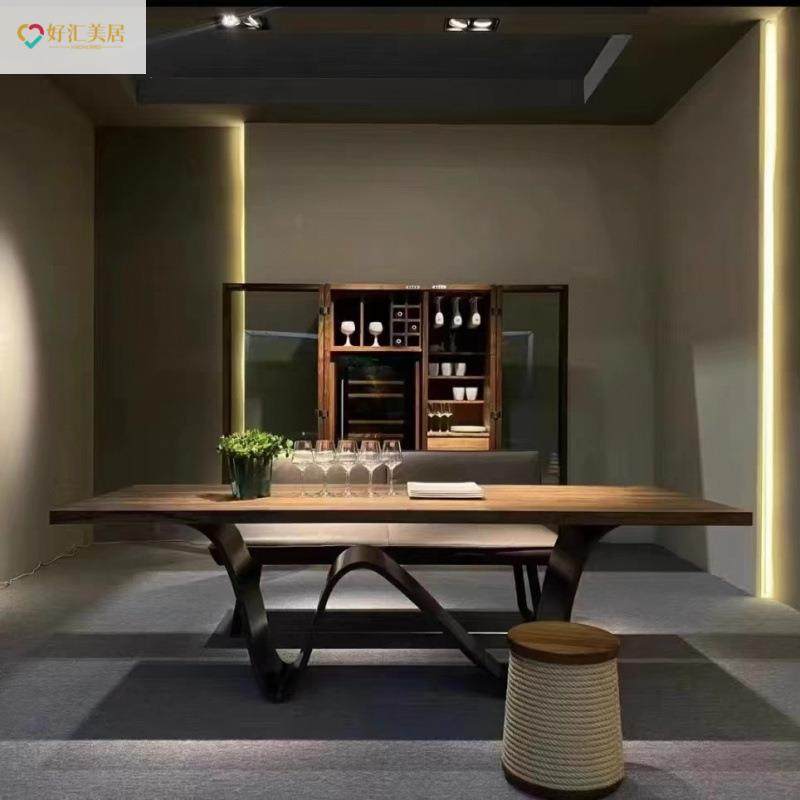 中式黑胡桃木餐桌设计师异形桌原木北欧餐长方形餐台吃饭桌椅组合,金属材料及制品,金属加工件/五金加工件,淘宝优惠券,粉丝福利购,淘宝优惠卷