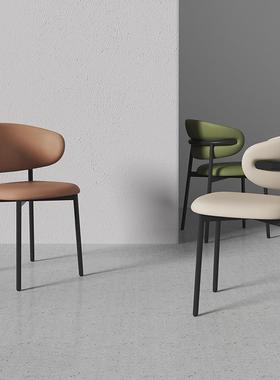 意式极简餐厅吃饭餐桌餐椅家用凳子轻奢高级客厅休闲化妆椅子靠背