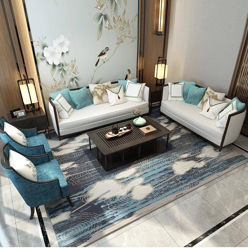 新中式实木沙发组合现代简约小户型客厅布艺沙发整屋定制家具