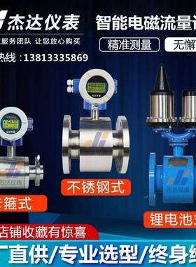 智能电磁流量计自来水污水河水泥浆远传通讯输出DN10/DN300流量计
