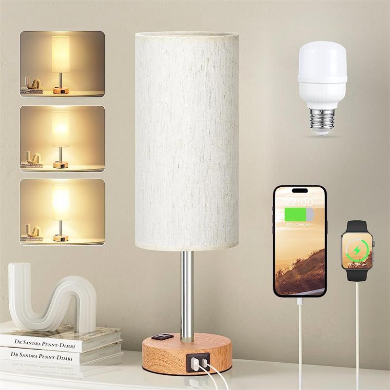 卧室台灯床头柜氛围灯美式简约个性创意USBC充电led小台灯