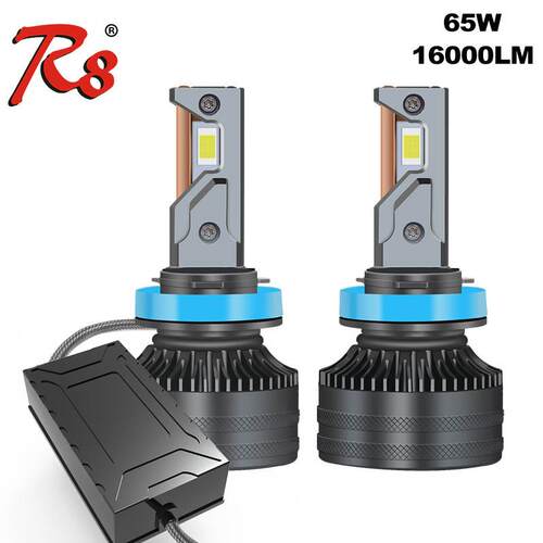 新款双铜管LED汽车大灯16000流明汽车led灯65W超亮聚光前大灯