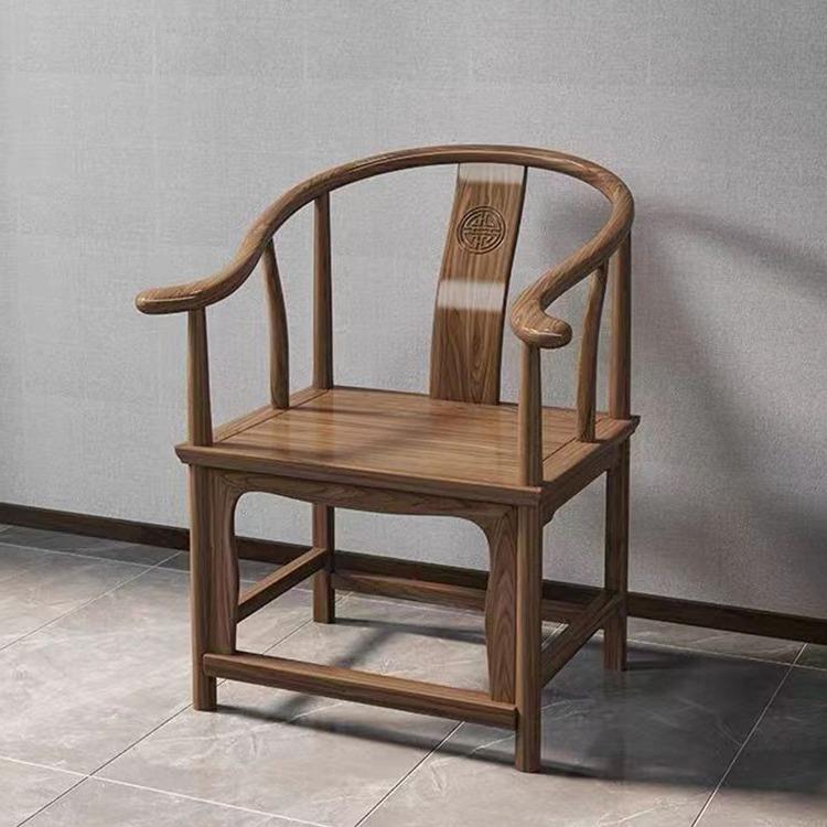 实木椅子圈椅中式围椅三件套皇宫椅主人椅家用靠背餐椅仿古太师椅
