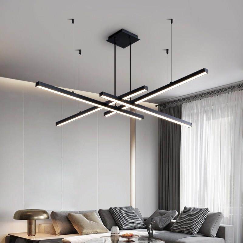 客厅吊灯现代简约极简轻奢创意个性铝材长条大客厅吊灯北欧客厅灯