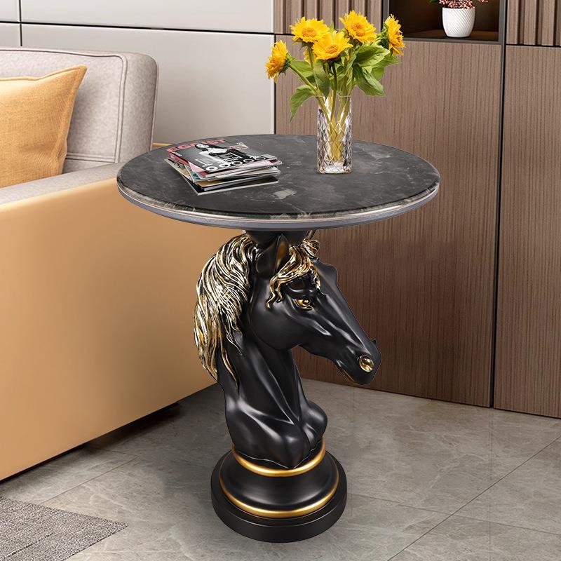高级感意式极简创意网红马头茶几现代茶桌轻奢高档客厅艺术装饰