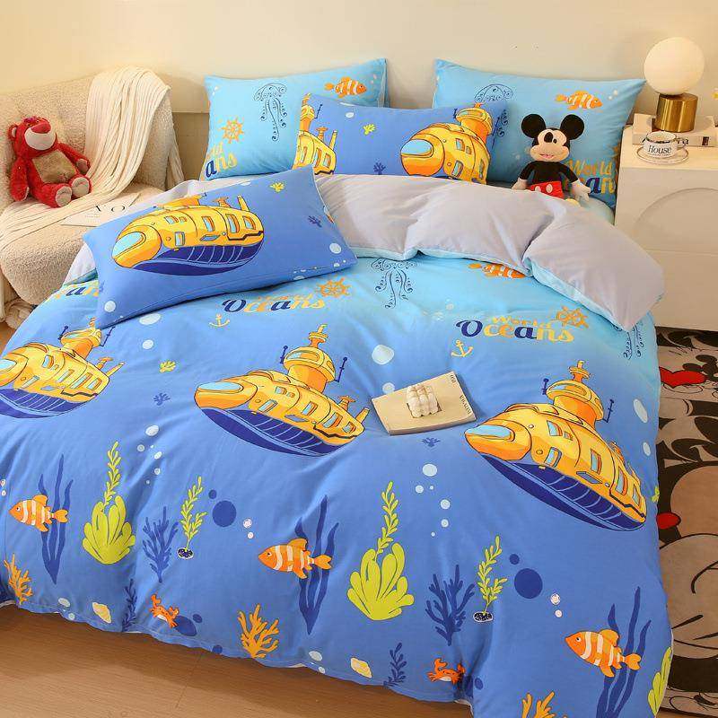 新款可爱纯棉卡通四件套儿童男孩全棉被套学生宿舍床单三件套床品,纺织面料/辅料/配套,纺织机械配件,淘宝优惠券,粉丝福利购,淘宝优惠卷