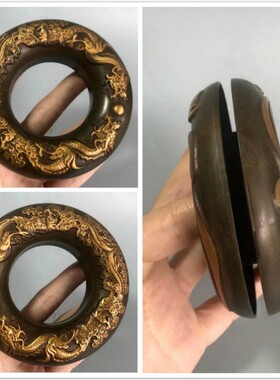 铜虎撑医铃串铃民间乡医郎中用纯铜药铃虎叉把玩收藏送中医手摇铃