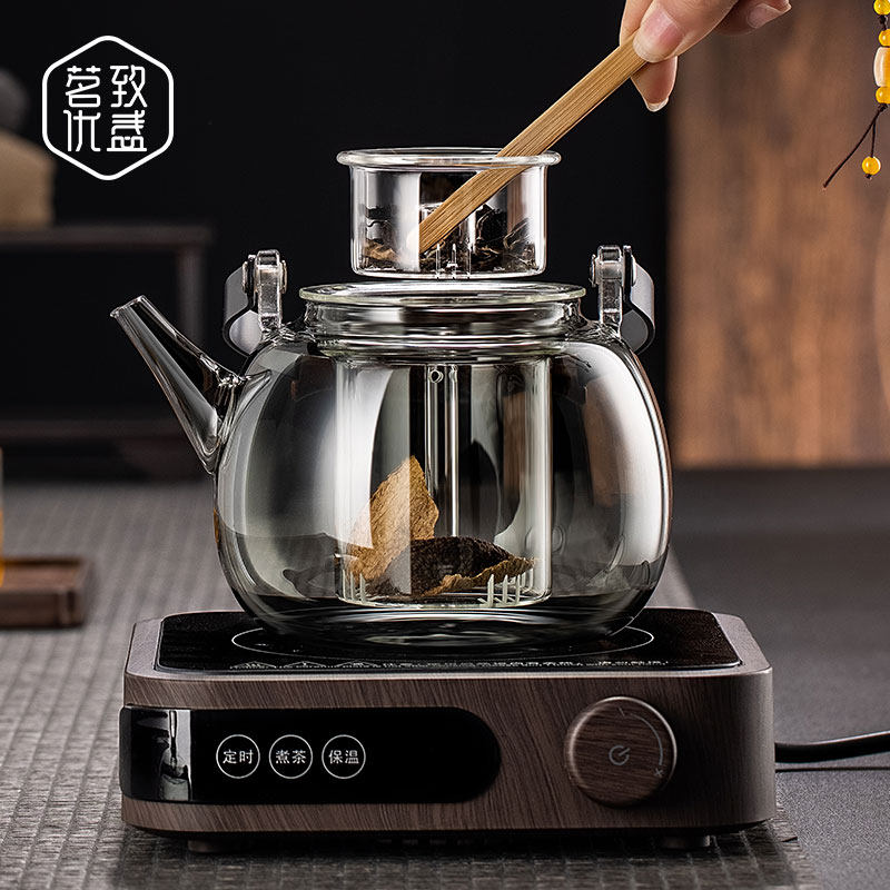 玻璃蒸汽烧茶壶蒸煮一体全自动黑茶壶