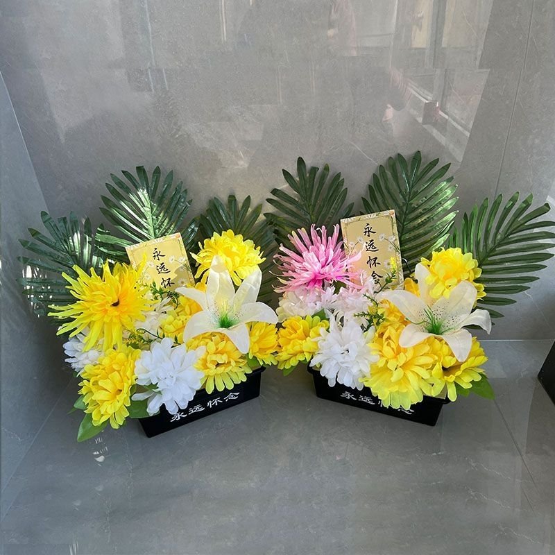 清明仿真花批发纸祭用品新款假菊花手捧上坟扫墓摆放陵园祭祖绢花