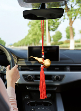 纯铜葫芦挂件车内客厅卧室装饰品家居开盖拉丝送礼品空心实心朱砂