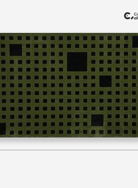 现代中古手工地毯客厅复古绿色格子极简轻奢高端卧室书房加厚地垫