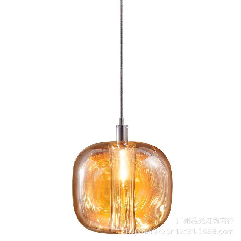 北欧简约水晶吧台餐厅吊灯后现代创意轻奢卧室床头客厅三头小吊灯