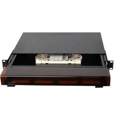 透明亚克力板MPO带导轨光纤终端盒可配小盒子光纤配线架终端盒