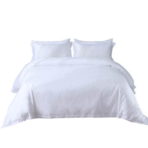 五星级酒店布草宾馆民宿60支全棉白色贡缎四件套床单被套枕套