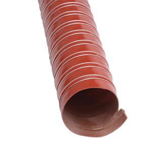 耐高温软管红色矽胶硫化管300度蒸汽软管带钢丝防火排气管通风管