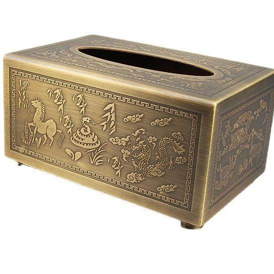 中式复古抽纸盒中国风轻奢家用古典纸巾盒创意客厅高档黄铜纸巾盒,收纳整理,纸巾盒,淘宝优惠券,粉丝福利购,淘宝优惠卷