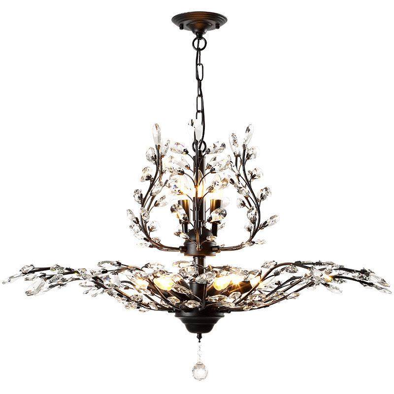 美式复古水晶蜡烛吊灯客厅餐厅饭厅灯具2024年新款楼梯枝形吊灯,家装灯饰光源,智能吊灯,淘宝优惠券,粉丝福利购,淘宝优惠卷
