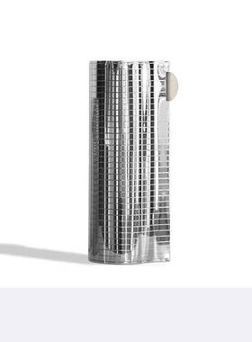 现代轻奢风横纹金属花器样板房售楼处民宿餐桌客厅软装饰品摆设