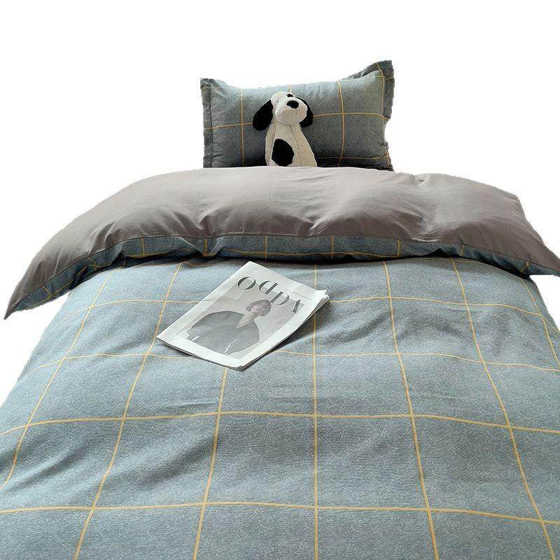 芦荟棉学生宿舍三件套上下铺床品六件套军训被褥学校单人床单